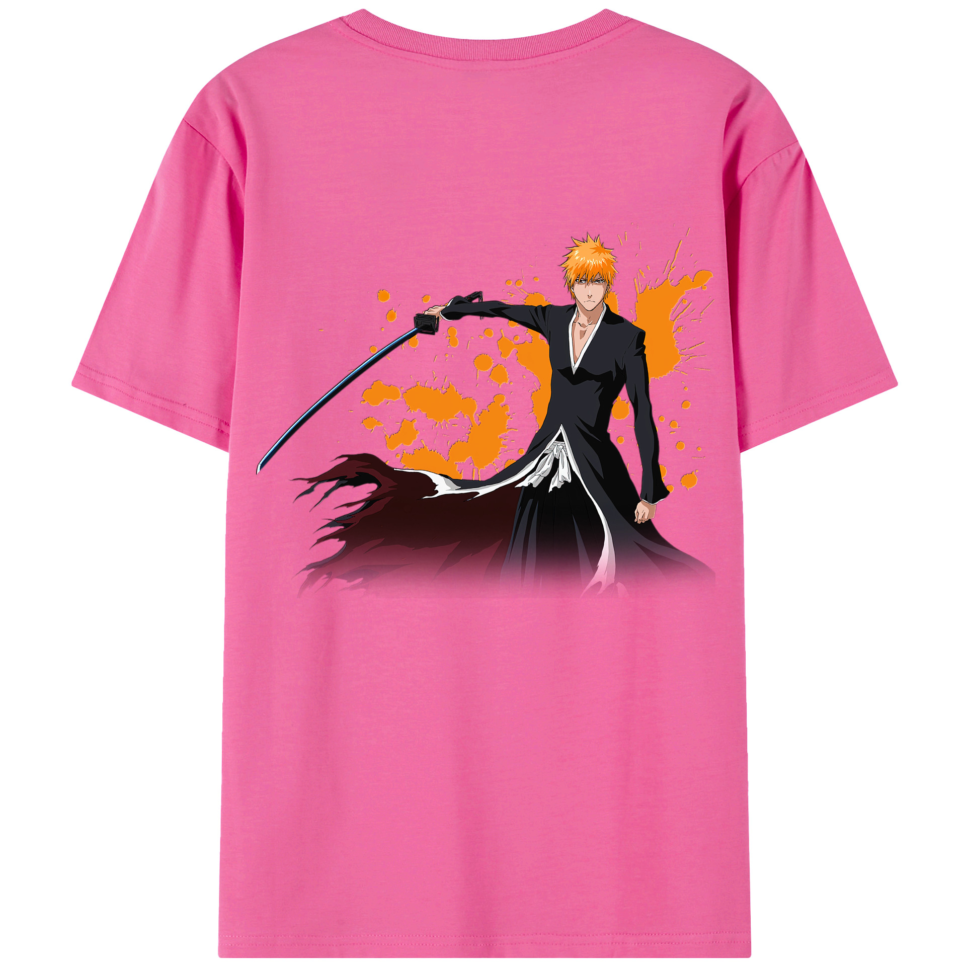 （画像用） ブリーチ 黒崎一護（くろさき いちご）BLEACH Kurosaki Ichigo レディース半袖Tシャツ(バックプリント)